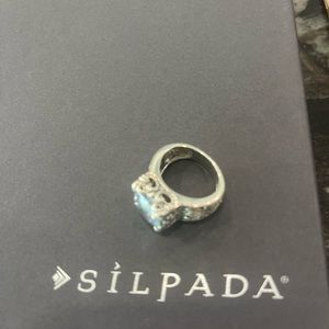 Silpada sterling silver and multifaceted ring SIZE 6